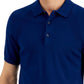Camisa polo de malha Alfani masculina regular fit, azul, tamanho médio
