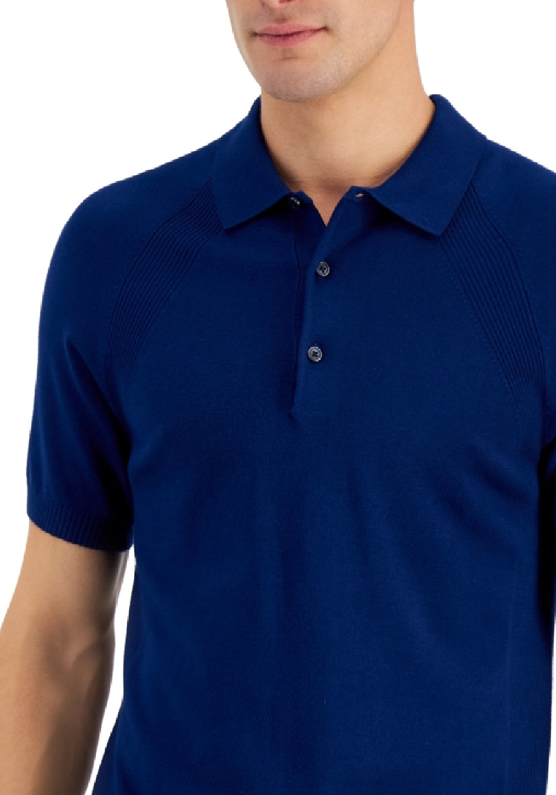 Camisa polo de malha Alfani masculina regular fit, azul, tamanho médio