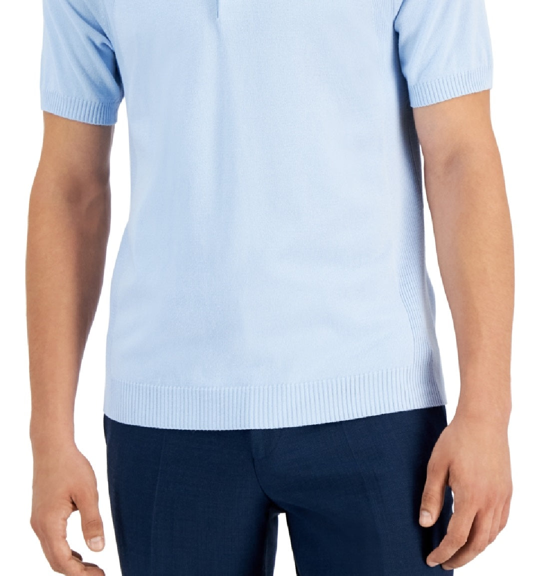 Camisa polo de malha Alfani masculina regular fit, azul, tamanho grande