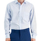 Camisa social listrada de algodão regular fit masculina Club Room, azul, tamanho 17,5 x 34 x 35