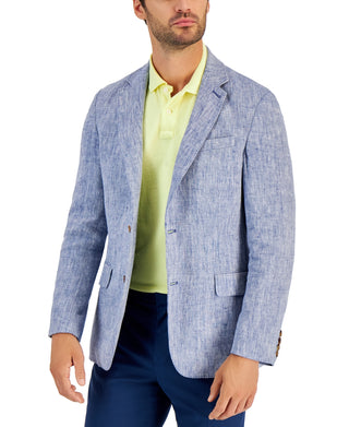 Club Room Men's 100% Linen Blazer Blue Size Small