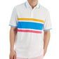 Camisa polo esportiva listrada Matthew masculina Club Room, branca, tamanho XX-G