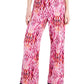 Calça feminina estampada Ikat Dreams da coleção JM, rosa, tamanho X-S
