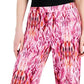 Calça feminina estampada Ikat Dreams da coleção JM, rosa, tamanho X-S