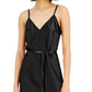 Vestido feminino com fenda lateral e decote V da INC International Concepts, preto, tamanho pequeno