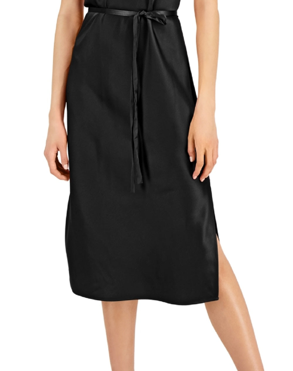 Vestido feminino com fenda lateral e decote V da INC International Concepts, preto, tamanho X-Large