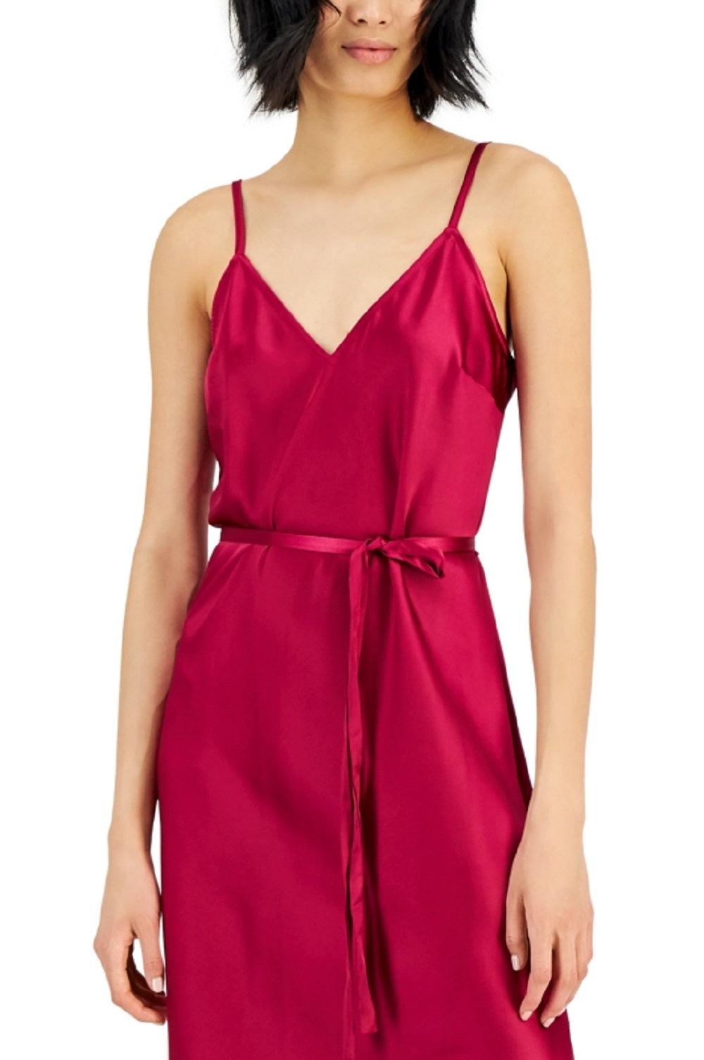 Vestido feminino com fenda lateral e decote V da INC International Concepts, rosa, tamanho pequeno