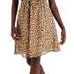 Vestido curto feminino INC International Concepts com estampa de chita e alças finas, marrom, tamanho médio
