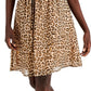 Vestido curto feminino INC International Concepts com estampa de chita e alças finas, marrom, tamanho médio