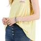 Regata feminina de algodão estampada Style &amp; Co, amarela, tamanho grande