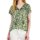 Blusa feminina com estampa e borla bordada e amarrada, estilo &amp; co, verde, tamanho médio