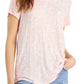 Camiseta feminina estampada e drapeada Style &amp; Co, rosa, tamanho médio