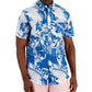 Camisa masculina texturizada Richard Tropical Woven Club Room, azul, tamanho pequeno