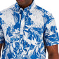 Camisa masculina texturizada Richard Tropical Woven Club Room, azul, tamanho pequeno