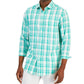 Camisa xadrez masculina Club Room Regular Fit, verde, tamanho X-G