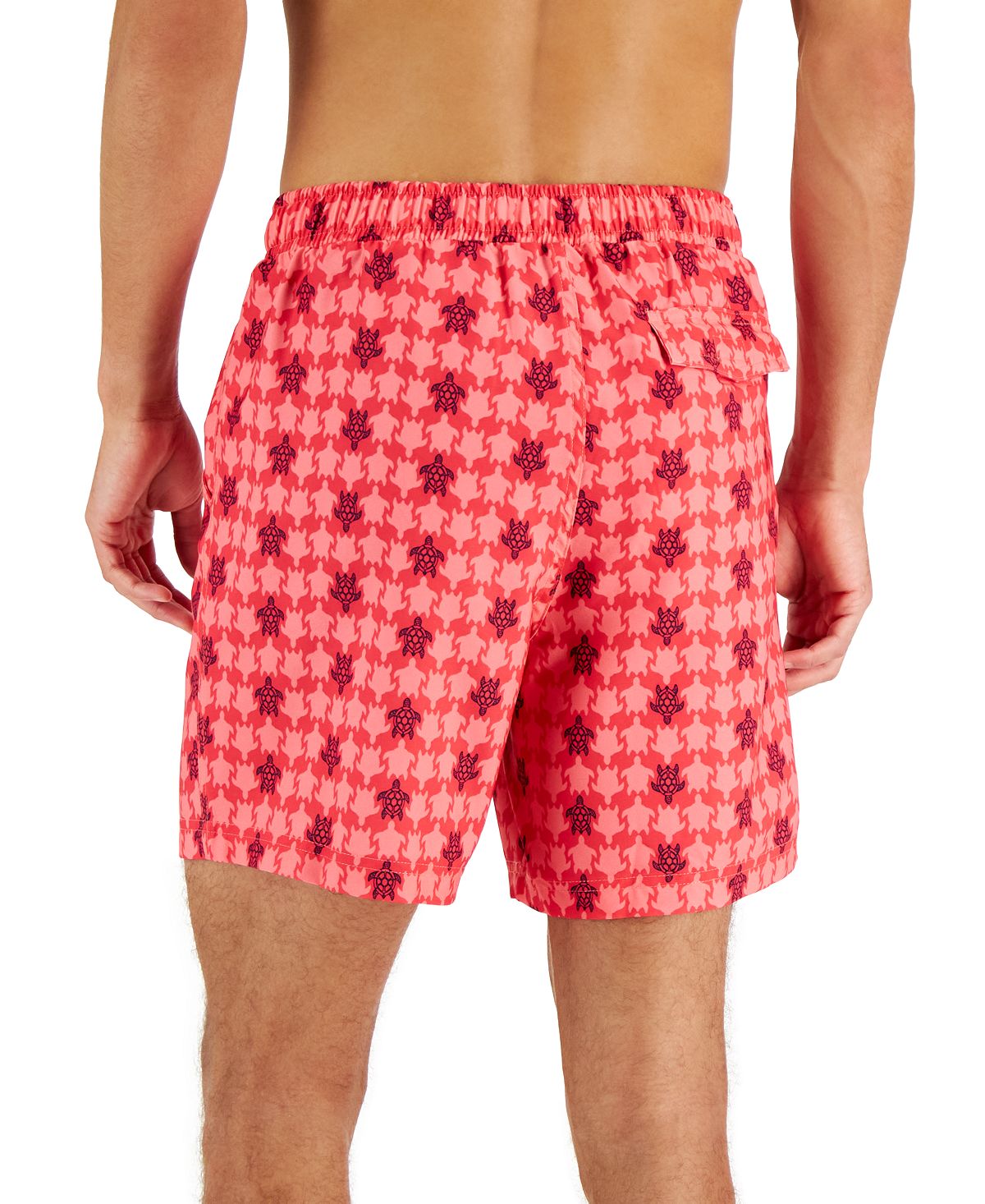 Calções de banho masculinos Club Room Beach To Boardwalk com estampa de tartaruga, rosa, tamanho extragrande
