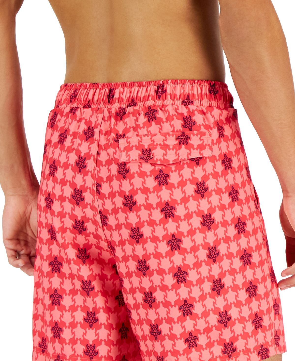 Calções de banho masculinos Club Room Beach To Boardwalk com estampa de tartaruga, rosa, tamanho extragrande