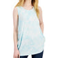 Regata feminina estilo &amp; co tie-dye swing azul tamanho extragrande