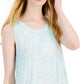 Regata feminina estilo &amp; co tie-dye swing azul tamanho extragrande