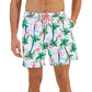 Calções de banho masculinos com estampa de flamingo e ilha Club Room, tamanho médio, branco