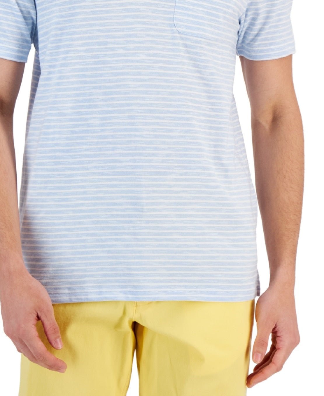 Polo listrado mesclado masculino Club Room azul tamanho extragrande