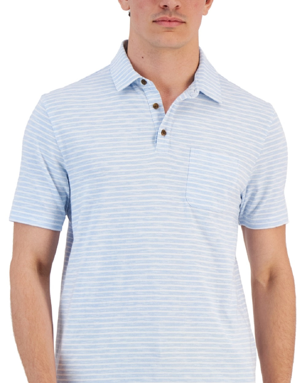 Camisa polo masculina listrada mesclada azul tamanho XX-G