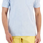 Camisa polo masculina listrada mesclada azul tamanho XX-G
