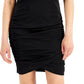 Vestido curto franzido feminino INC International Concepts, preto, tamanho grande