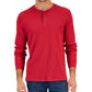 Camisa térmica masculina Henley Club Room vermelha tamanho grande
