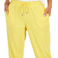 Calça Capri Reciclada Retro Feminina ID Ideology Amarela