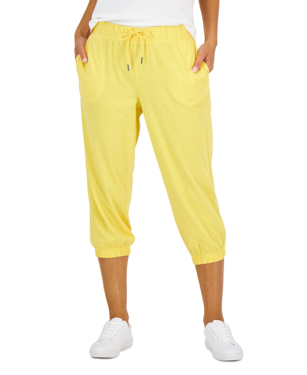 Calça Capri Reciclada Retro Feminina ID Ideology Amarela