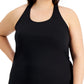 ID Ideology Camiseta regata feminina arco-íris com costas em T, preta, tamanho 1X