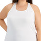 ID Ideology Camiseta regata feminina arco-íris com costas em T, branca, tamanho 1X