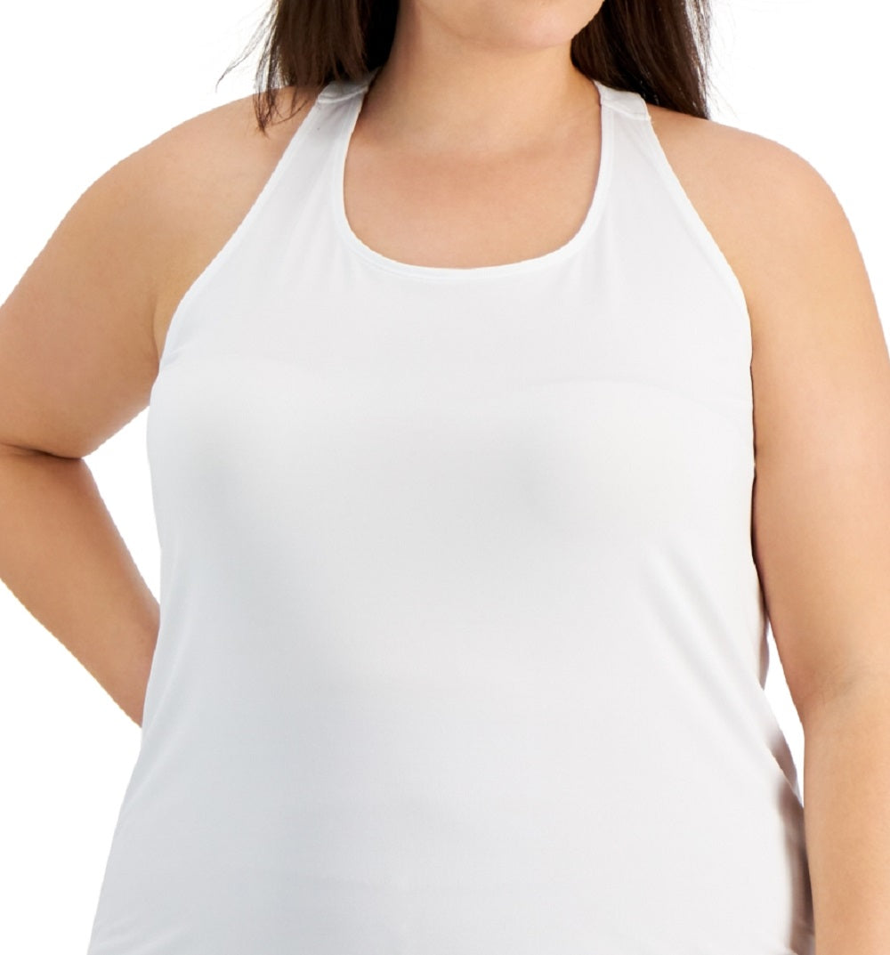 ID Ideology Camiseta regata feminina arco-íris com costas em T, branca, tamanho 1X