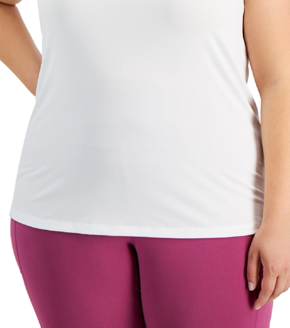 ID Ideology Camiseta regata feminina arco-íris com costas em T, branca, tamanho 1X