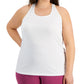 ID Ideology Camiseta regata feminina arco-íris com costas em T, branca, tamanho 1X