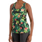 ID Ideology Camiseta regata feminina com estampa tropical, preta, tamanho extragrande