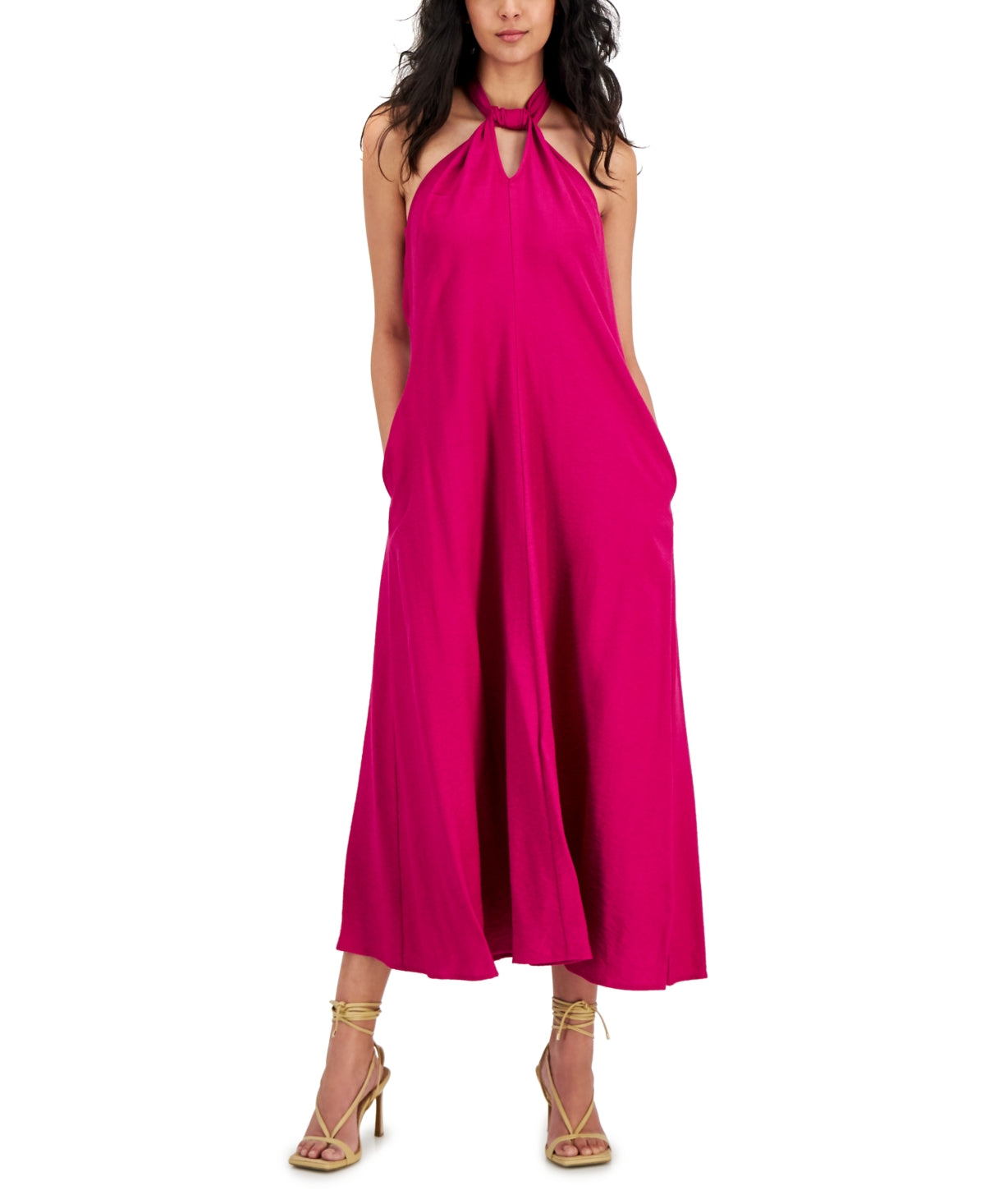 Vestido longo feminino com decote halter, tamanho pequeno, roxo, da INC International Concepts