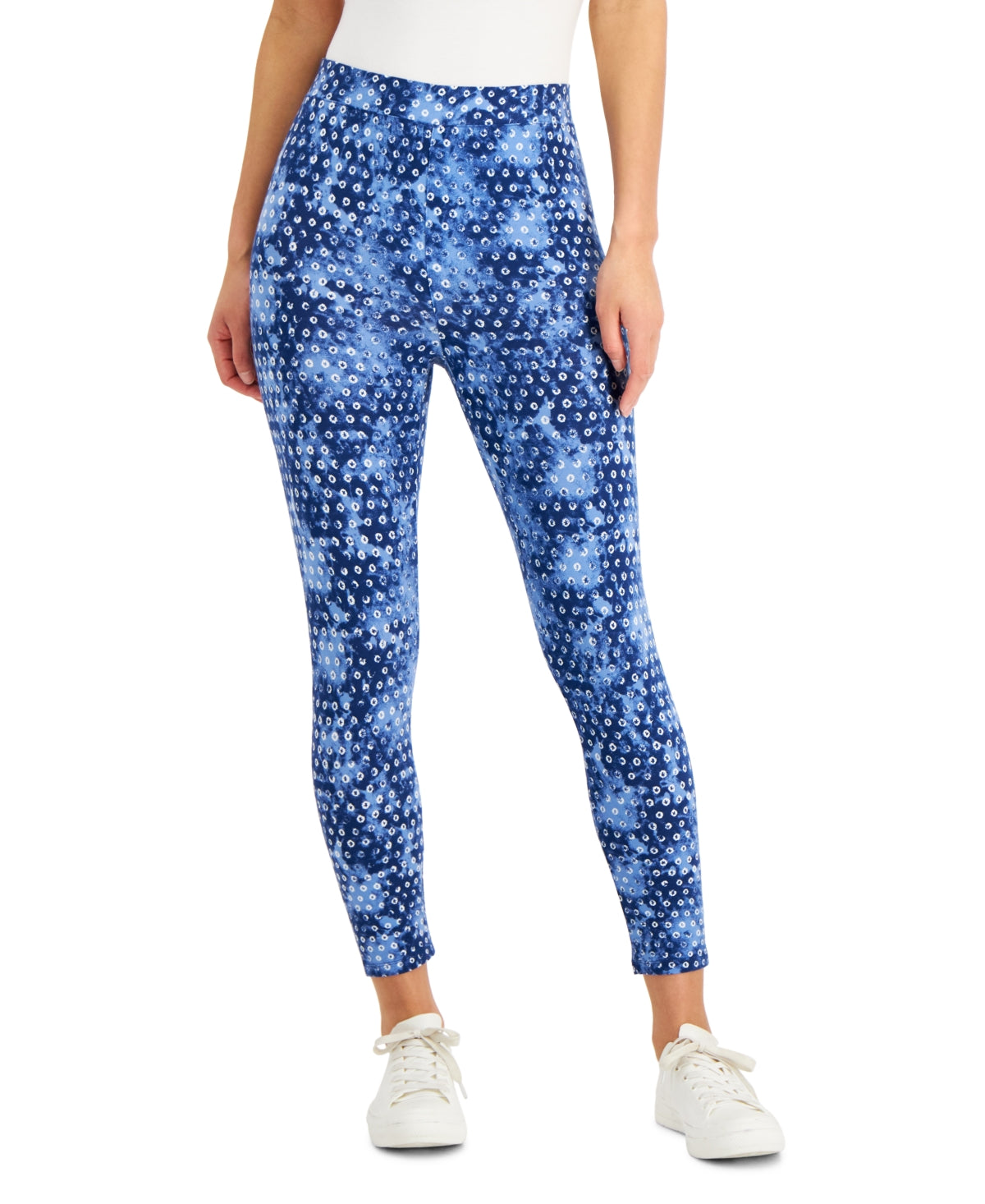 Legging Capri Camuflada Feminina Style &amp; Co Azul Tamanho Médio