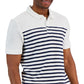 Camiseta polo masculina slim com estampa de listras felpudas reversas, tamanho extragrande, branca, Club Room