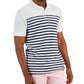 Camiseta polo masculina slim com estampa de listras felpudas reversas, tamanho extragrande, branca, Club Room