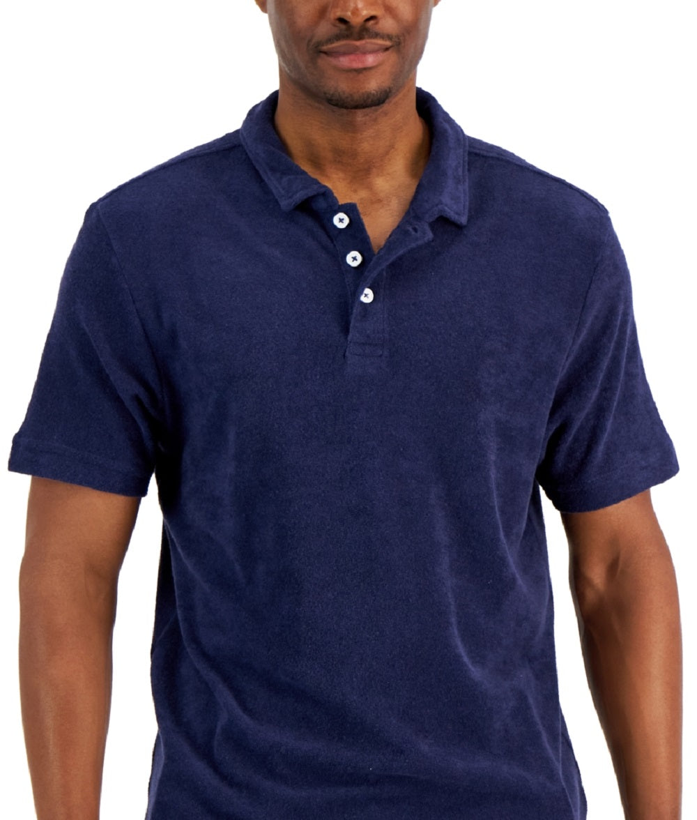 Polo Club Room Reverse Terry Masculino Azul Tamanho Pequeno