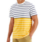 Camiseta listrada com blocos de cores masculina Club Room, branca, tamanho XX-G