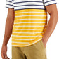 Camiseta listrada com blocos de cores masculina Club Room, branca, tamanho XX-G