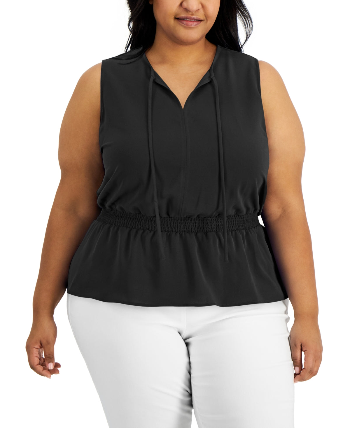 Blusa Alfani Feminina com Botões na Cintura, Preta, Tamanho 0X