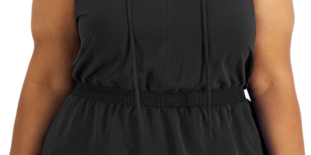 Blusa Alfani Feminina com Botões na Cintura, Preta, Tamanho 0X