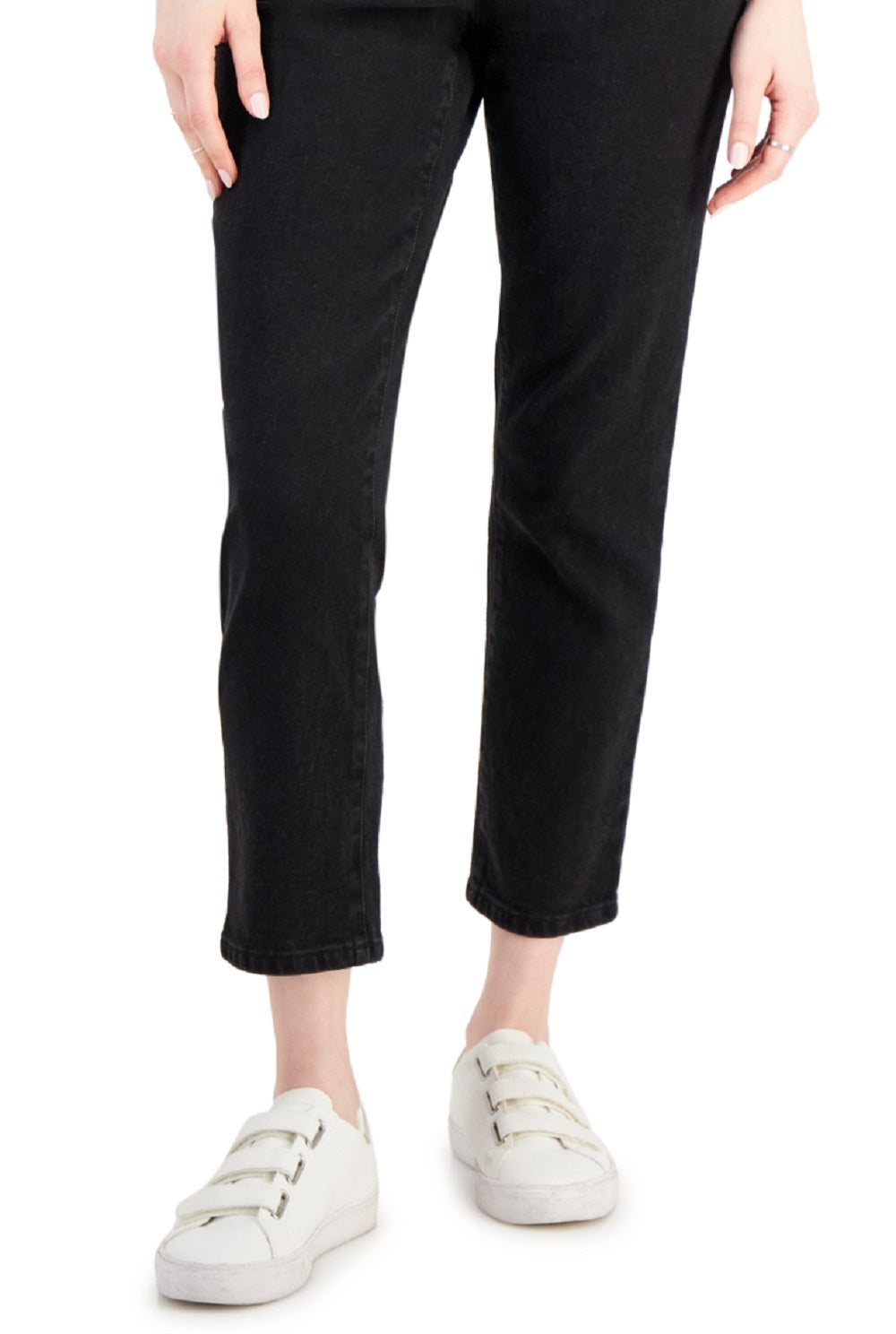 Calça jeans feminina slim fit estilo &amp; co, preta, tamanho 2, pequena