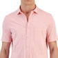 Camisa de malha texturizada masculina Club Room Regular Fit Rosa Tamanho X-G