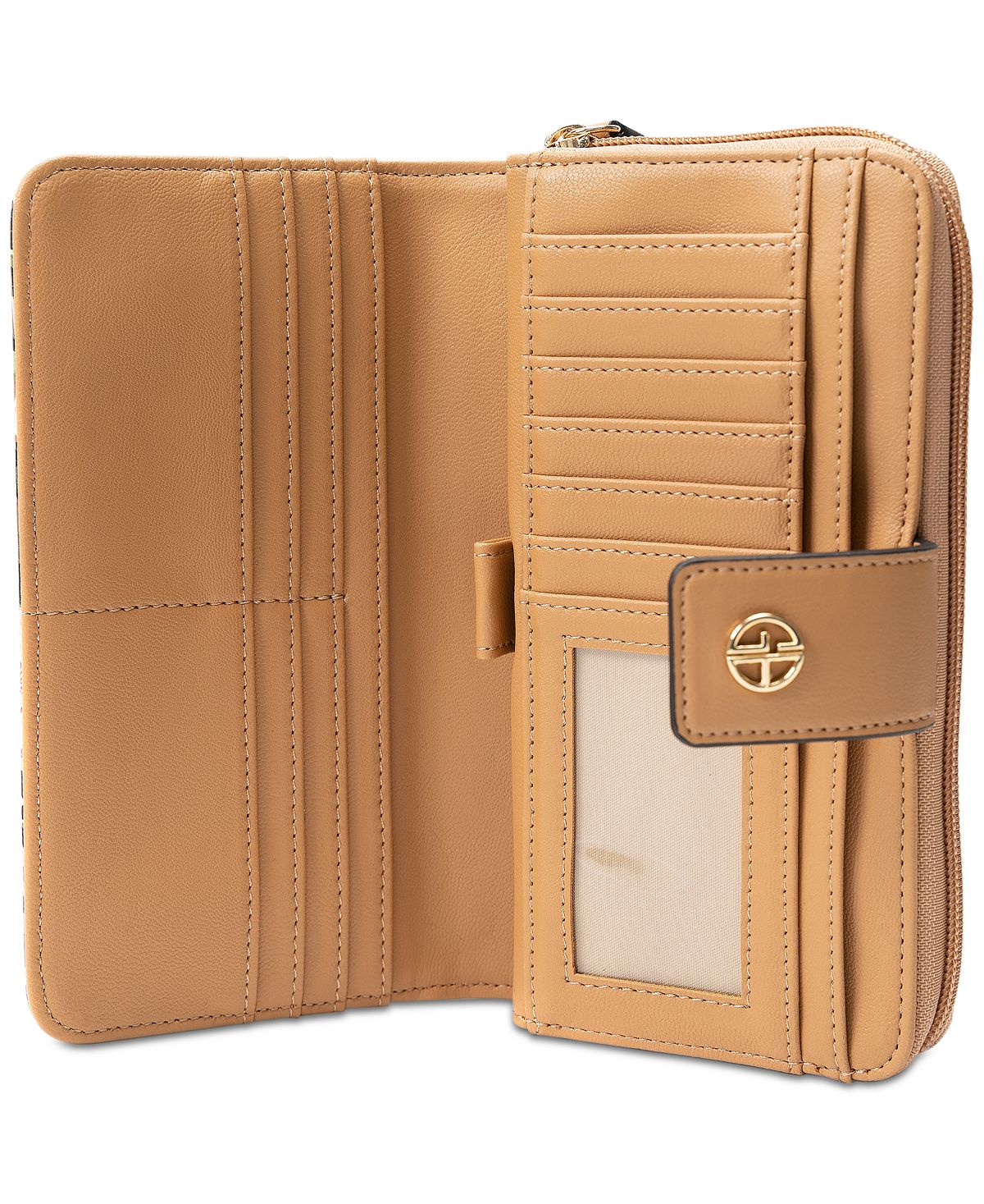 Carteira feminina Giani Bernini xadrez floral tudo em um, verde, tamanho regular