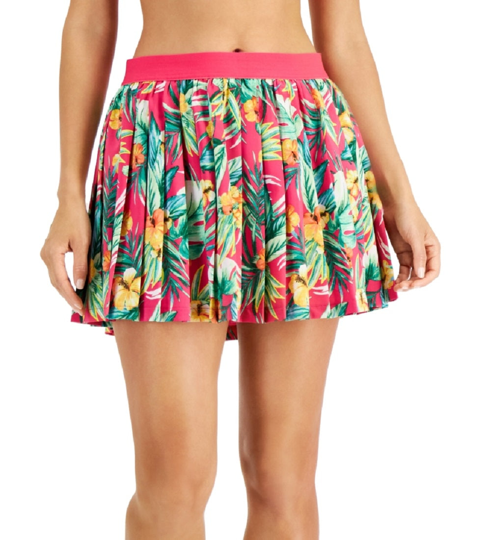 ID Ideology Saia-calça plissada estampada tropical feminina rosa